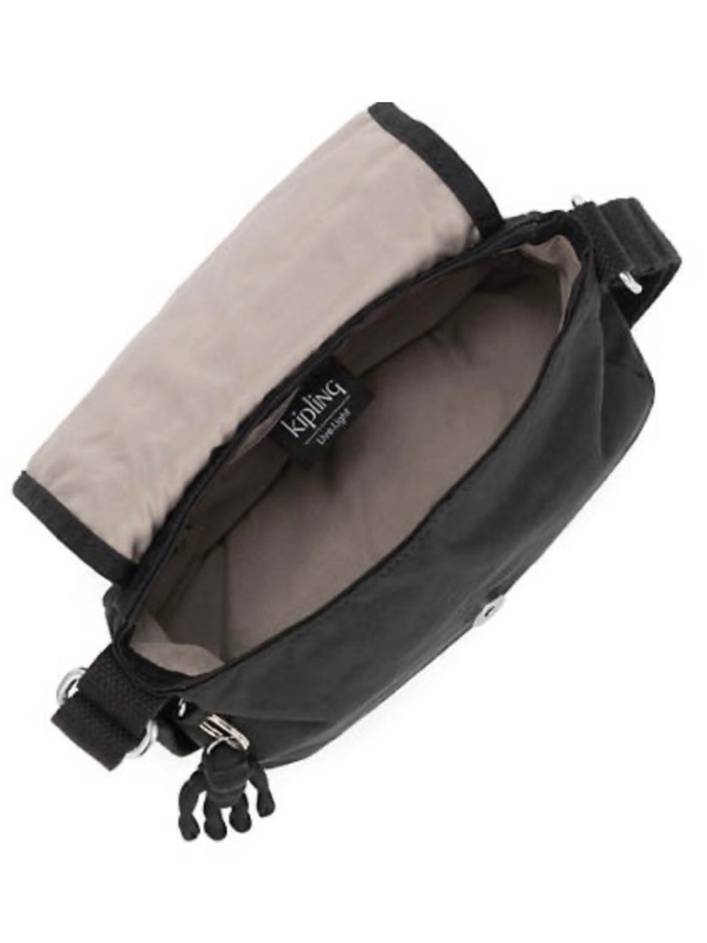 Kipling Sabian Crossbody mini bag w/ monkey keychain Black AC8280 New in package - Picture 4 of 9